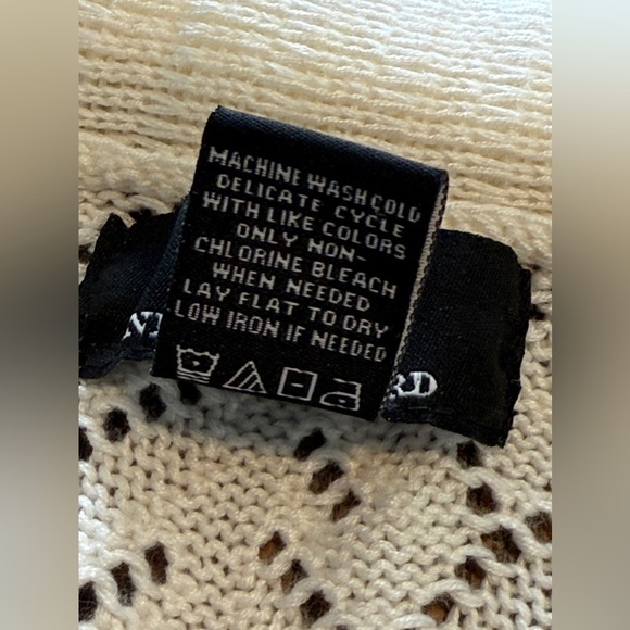 Lennie for Nina Leonard shrug women’s M crochet open knit cardigan cream EUC - Picture 7 of 16